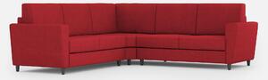 Divano Angolare 5 Posti 228x228x85 cm Yasel in Tessuto Rosso