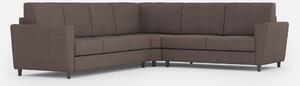 Divano Angolare 6 Posti 288x228x85 cm Yasel in Tessuto Talpa
