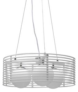 Lampada a Sospensione Ø50xH120 cm in Metallo Cage Bianco