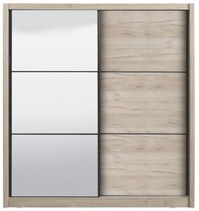 Armadio 2 Ante Scorrevoli con Specchio 212x61x215 cm Madrid Quercia