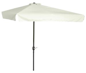 Mezzo Ombrellone da Giardino 230x130x249 cm in Metallo e Poliestere Crema