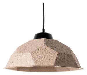 Lampada a Sospensione Ø35xH160 cm in Cartone Riciclato e Metallo Egg Tortora