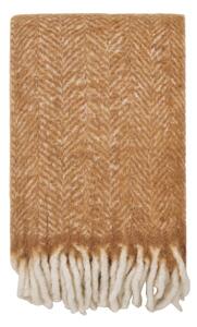 Coperta marrone chiaro in misto lana 130x170 cm Carmel – House Nordic