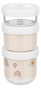 Portapranzo per bambini beige in plastica 3 pz Sunshine & Rainbow – Mepal