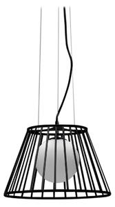 Lampada a Sospensione Ø20/35xH120 cm in Metallo Cage Nero