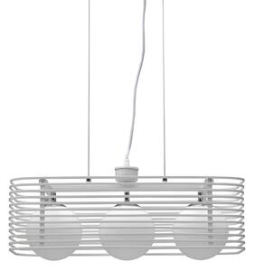 Lampada a Sospensione 25x60xH120 cm in Metallo Cage Bianco