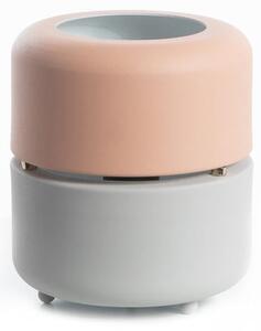 Lampada da Tavolo 16x16xH19 cm in Metallo Idra Rosa e Grigio