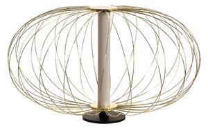 Lampada da Tavolo a LED 50x50xH29 cm in Acciaio e Metallo Mizar Ottone Lucido