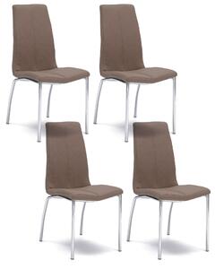Set 4 Sedie 43x44xH92 cm in Similpelle e Metallo Viva Marrone Vintage