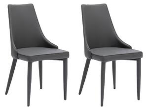 Set 2 Sedie 46x46xH91 cm in Similpelle e Metallo Myriam Grigio scuro
