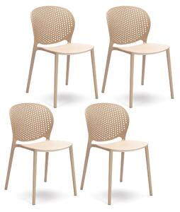 Set 4 Sedie 48x56xH80 cm in Polipropilene Spot Beige