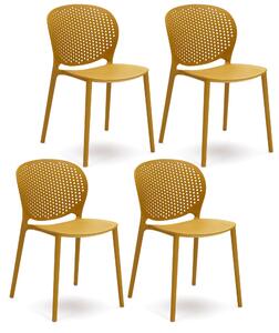 Set 4 Sedie 48x56xH80 cm in Polipropilene Spot Senape