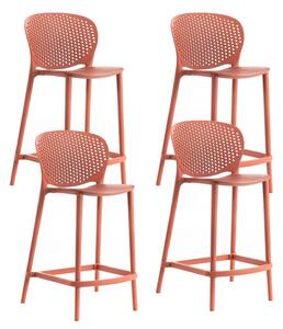 Set 4 Sedie 46x42xH93 cm in Polipropilene Spot Arancione
