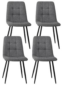 Set 4 Sedie 55x44xH81 cm in Tessuto e Metallo Alma Grigio Chiaro