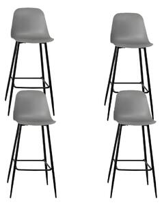 Set 4 Sgabelli 47x37xH103 cm in Polipropilene e Metallo Frida Grigio Chiaro