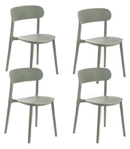 Set 4 Sedie 48x52xH77,5 cm in Polipropilene Cindy Grigio chiaro
