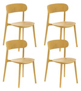 Set 4 Sedie 48x52xH77,5 cm in Polipropilene Cindy Senape