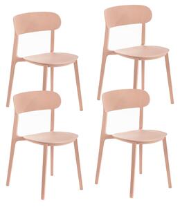 Set 4 Sedie 48x52xH77,5 cm in Polipropilene Cindy Rosa antico