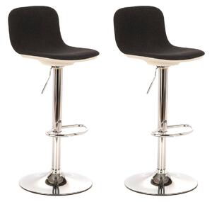Set 2 Sgabelli 38,5x36xH88/102 cm in Tessuto e Metallo Jimmy Grigio scuro