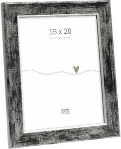 Deknudt S45YE2 cornice in legno nero con bordo argentato 15x20cm
