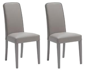 Set 2 Sedie 59x46xH99 cm in Similpelle Anita Grigio Scuro