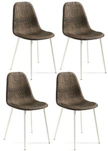 Set 4 Sedie 43x38xH86,5 cm in Similrattan Martina Marrone