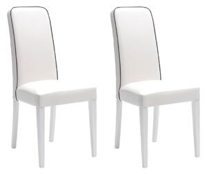 Set 2 Sedie 59x46xH99 cm in Similpelle Anita Bianco
