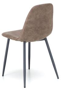 Set 4 Sedie 44x50xH84 cm in Similpelle Brigitte Tortora