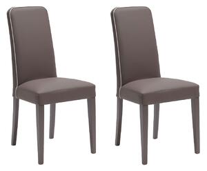 Set 2 Sedie 59x46xH99 cm in Similpelle Anita Tortora