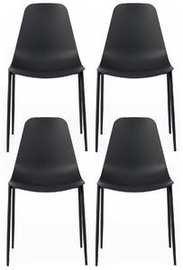 Set 4 Sedie 49x48,5xH88 cm in Polipropilene Frida Nero