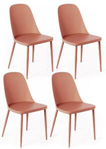 Set 4 Sedie 46x55xH80 cm in Polipropilene Tamara Ruggine
