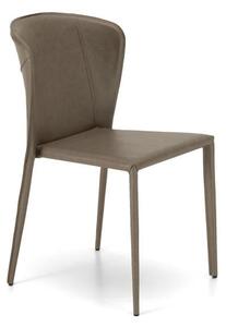 Set 4 Sedie 49x56xH82 cm in Similcuoio Break Tortora