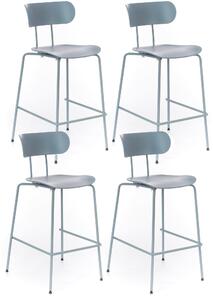 Set 4 Sgabelli 45x51xH98 cm in Polipropilene Sam Azzurro
