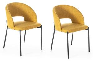 Set 2 Sedie 52x55,5xH78,5 cm in Tessuto Greta Giallo