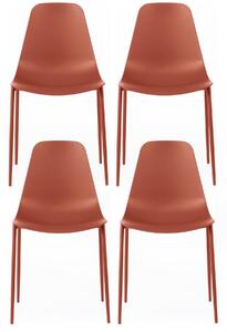 Set 4 Sedie 49x48,5xH88 cm in Polipropilene Frida Ruggine