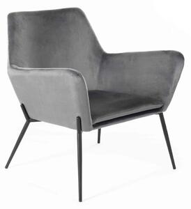 Poltrona 71,5x54xH70 cm in Velluto Gin Antracite e Nero