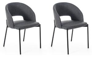 Set 2 Sedie 52x55,5xH78,5 cm in Tessuto Greta Grigio