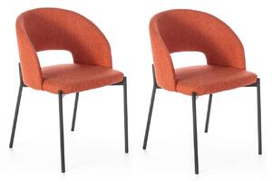 Set 2 Sedie 52x55,5xH78,5 cm in Tessuto Greta Arancio