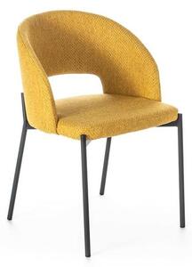 Set 2 Sedie 52x55,5xH78,5 cm in Tessuto Greta Giallo