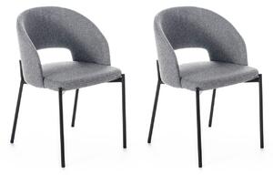 Set Sedie 52x55,5xH78,5 cm in Tessuto Greta Grigio Chiaro