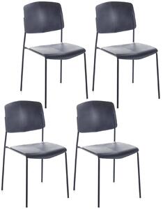 Set 4 Sedie 52x52xH79 cm in Polipropilene Mars Grigio Scuro