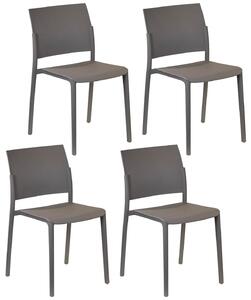 Set 4 Sedie 55x52,5xH81 cm in Polipropilene Venus Visone