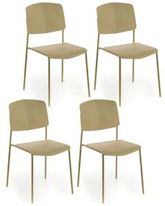 Set 4 Sedie 52x52xH79 cm in Polipropilene Mars Giallo