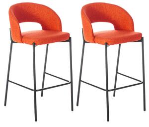 Set 2 Sgabelli 52x50x89 cm in Tessuto Greta Arancio