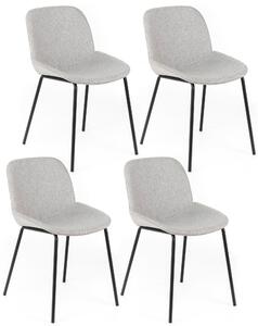 Set 4 Sedie 57x46xH80 cm in Tessuto Eva Grigio Chiaro