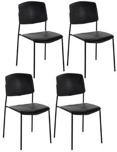 Set 4 Sedie 52x52xH79 cm in Polipropilene Mars Nero