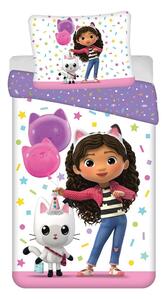 Set copripiumino e federa da bambini in cotone per letto singolo 140x200 cm Gabby's Dollhouse "Confetti" – Jerry Fabrics