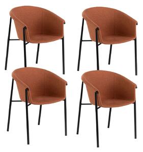 Set 4 Sedie 58x56xH79 cm in Tessuto Nari Ruggine