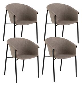 Set 4 Sedie 58x56xH79 cm in Tessuto Nari Tortora