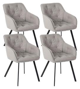 Set 4 Sedie 60x55xH79 cm in Tessuto Elsa Grigio Chiaro